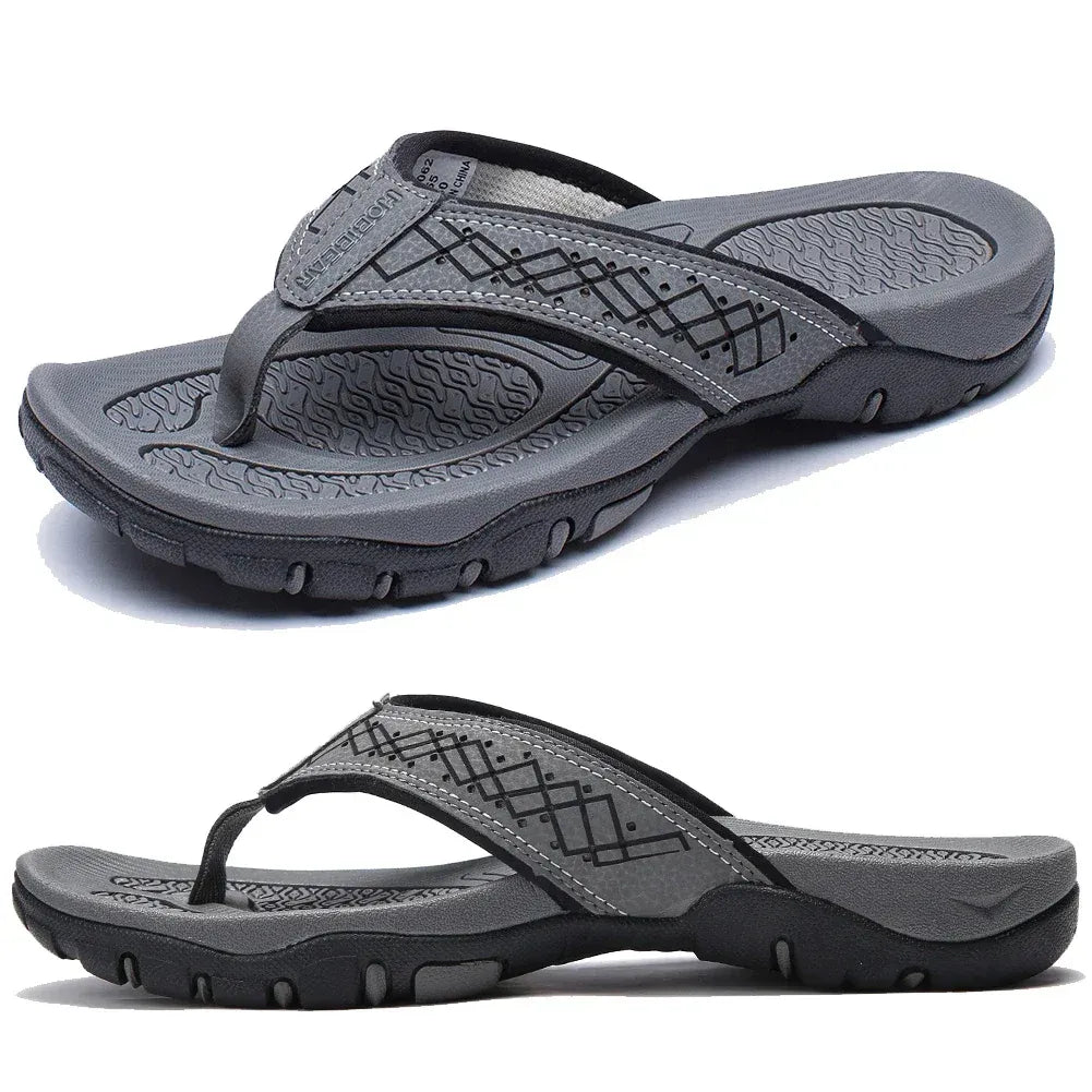 Herrars utomhus flip-flops med dämpad sula och texturerad sommar sandal