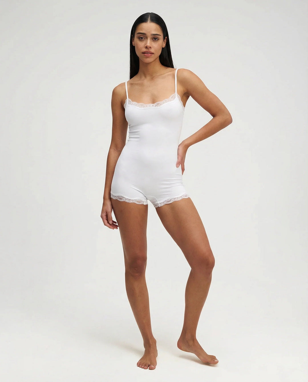 Kvinnors Spetskantad Cami Romper Mjuk Stretch Nattkläder Playsuit