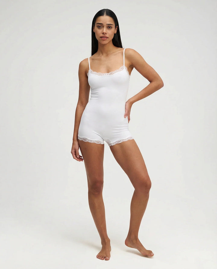 Kvinnors Spetskantad Cami Romper Mjuk Stretch Nattkläder Playsuit