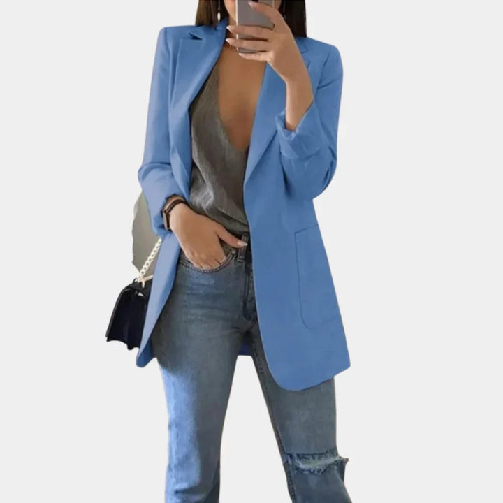 Kvinnors Longline Slim Fit Skräddarsydd Blazerjacka