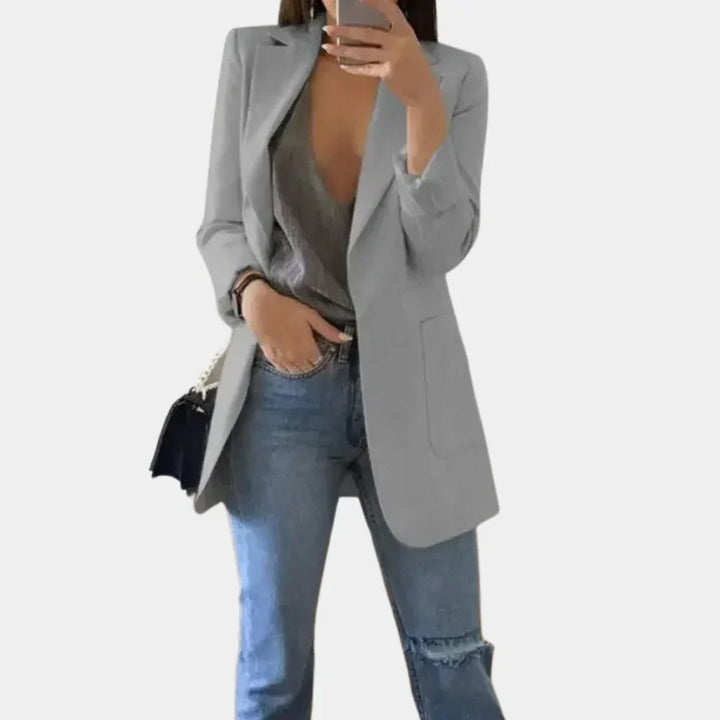 Kvinnors Longline Slim Fit Skräddarsydd Blazerjacka