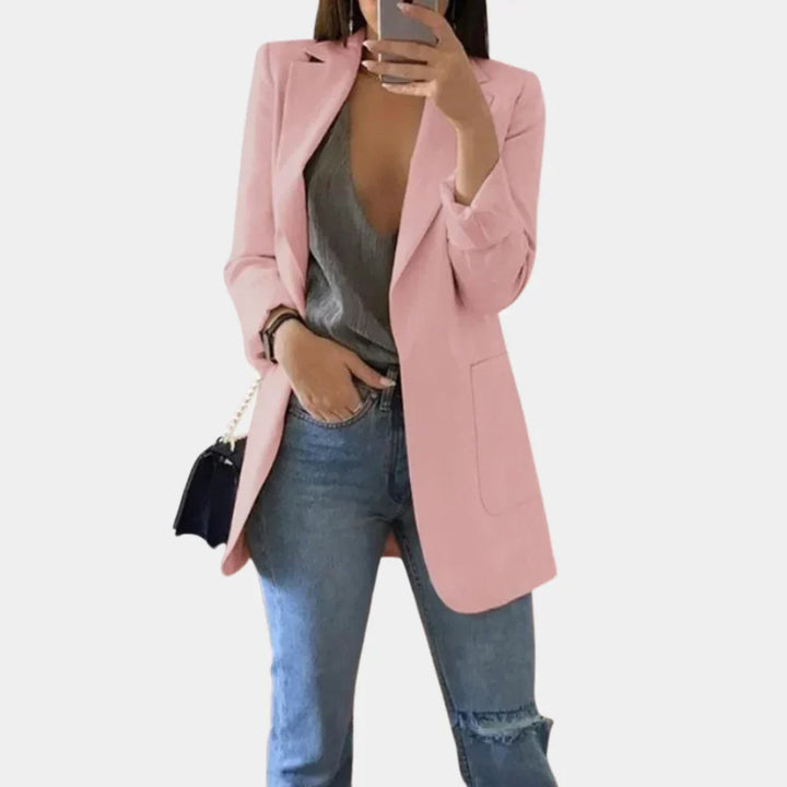 Kvinnors Longline Slim Fit Skräddarsydd Blazerjacka