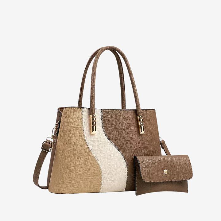 Kvinnors Strukturerade Fuskläder Handväska – Rymlig Top-Handle Stil med Axellrem och Ficka