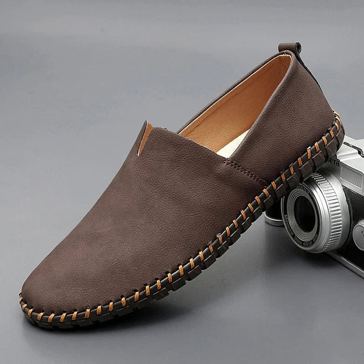 Herrarnas Klassiska Läder Loafers Bekväma Vardagliga Smart Casual Skor
