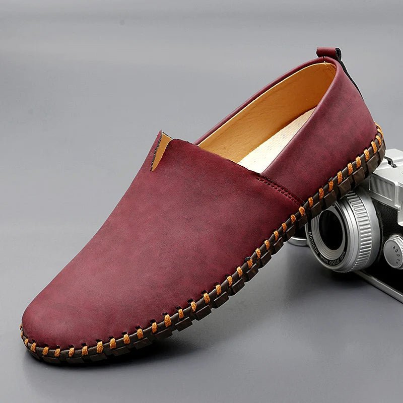 Herrarnas Klassiska Läder Loafers Bekväma Vardagliga Smart Casual Skor