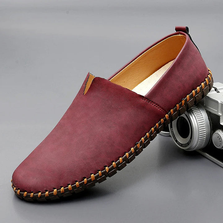 Herrarnas Klassiska Läder Loafers Bekväma Vardagliga Smart Casual Skor