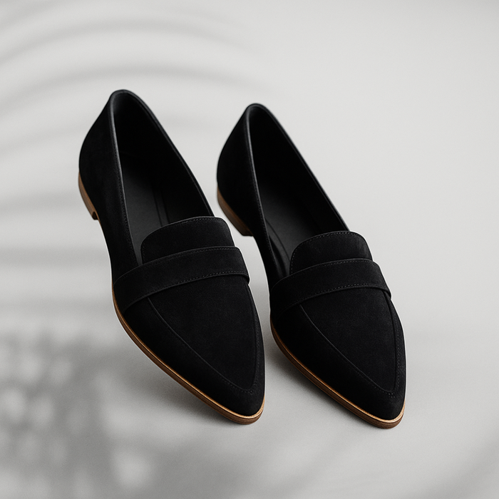 Kvinnors Spetsiga Loafers Mjuk Mocka Stil Slip-On Lågskor