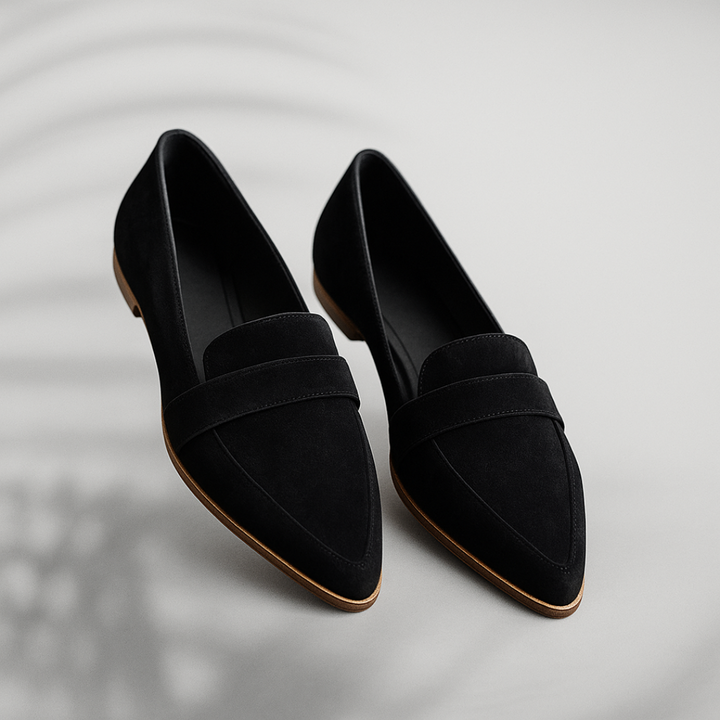 Kvinnors Spetsiga Loafers Mjuk Mocka Stil Slip-On Lågskor
