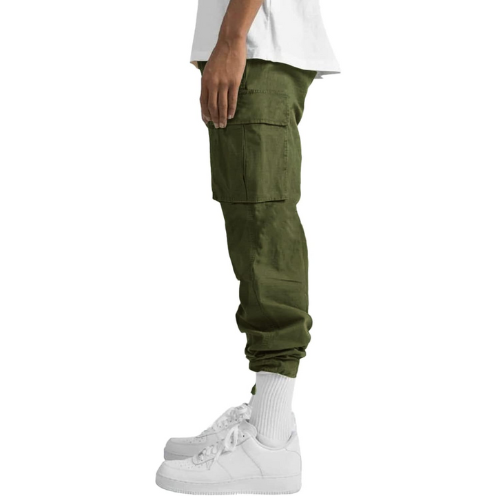 Herrens Avslappnade Cargo-byxor med Flera Fickor Streetwear Utility Byxor