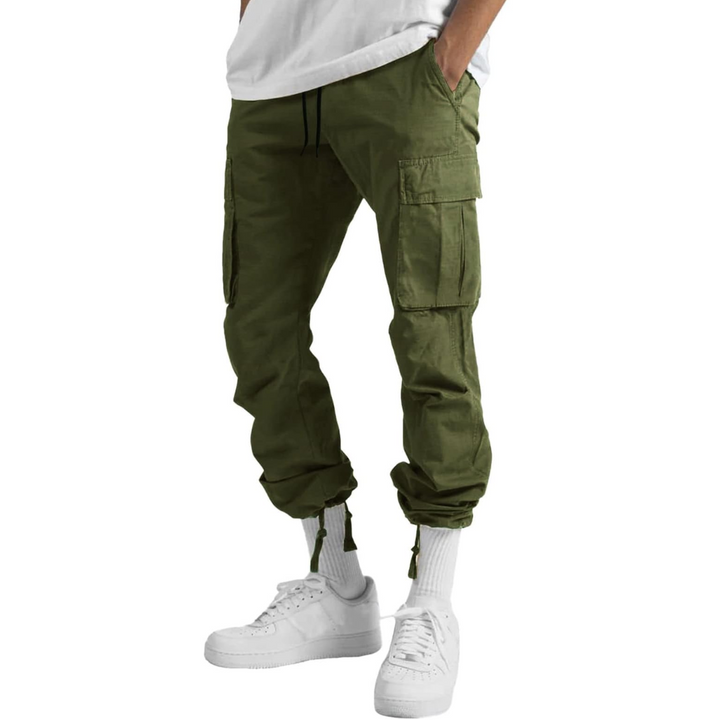 Herrens Avslappnade Cargo-byxor med Flera Fickor Streetwear Utility Byxor