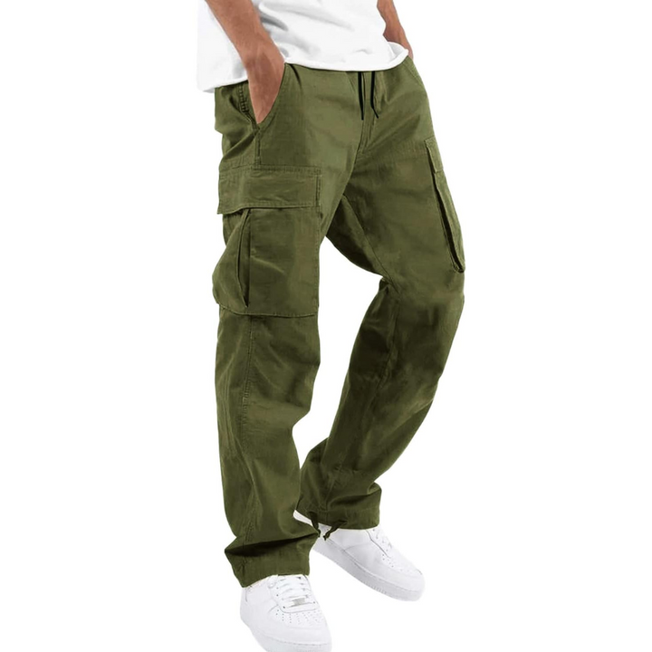 Herrens Avslappnade Cargo-byxor med Flera Fickor Streetwear Utility Byxor