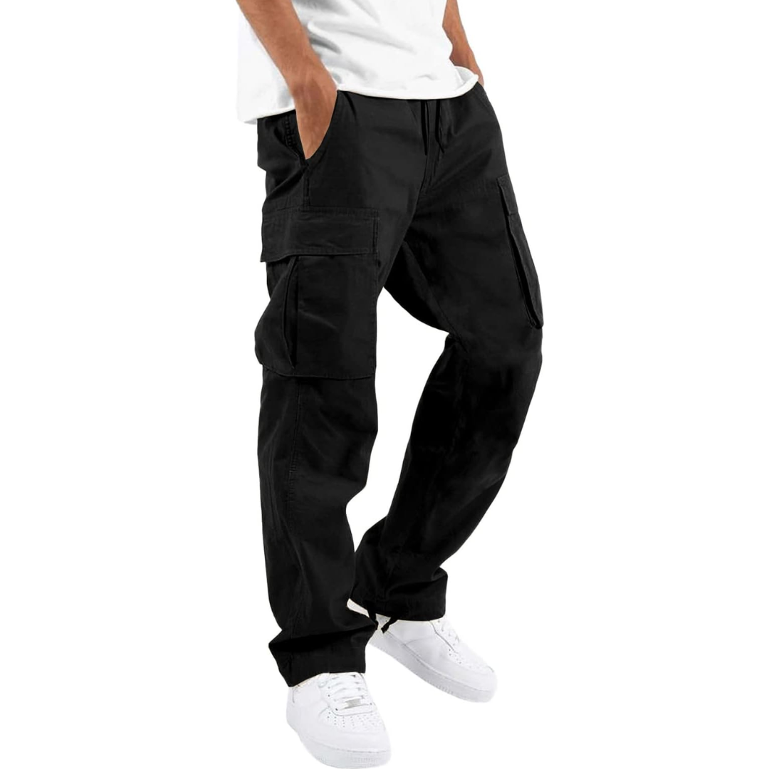 Herrens Avslappnade Cargo-byxor med Flera Fickor Streetwear Utility Byxor