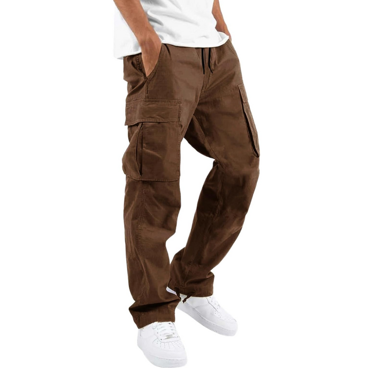 Herrens Avslappnade Cargo-byxor med Flera Fickor Streetwear Utility Byxor