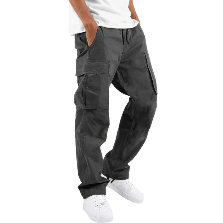 Herrens Avslappnade Cargo-byxor med Flera Fickor Streetwear Utility Byxor