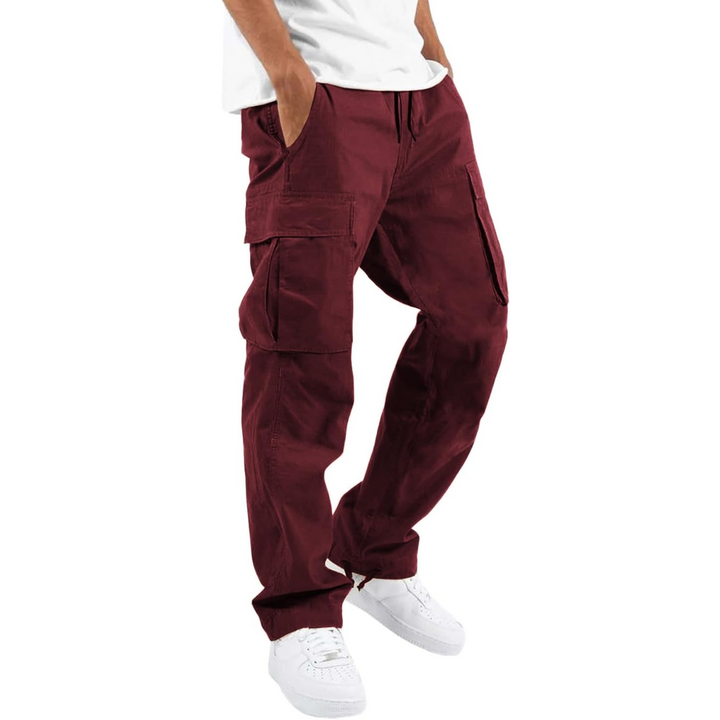 Herrens Avslappnade Cargo-byxor med Flera Fickor Streetwear Utility Byxor