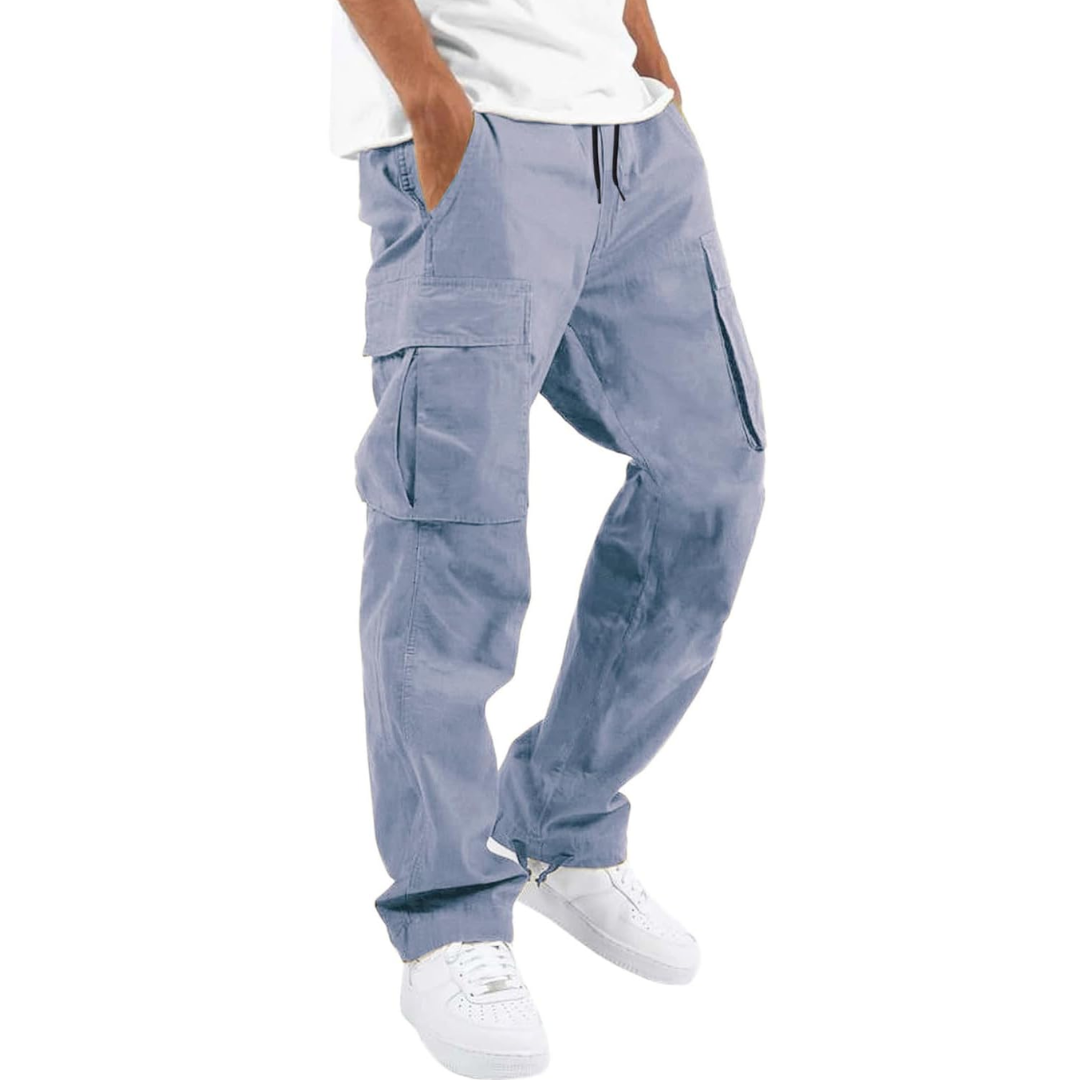 Herrens Avslappnade Cargo-byxor med Flera Fickor Streetwear Utility Byxor