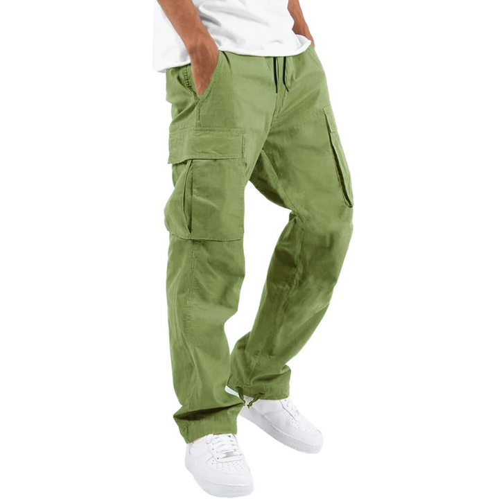 Herrens Avslappnade Cargo-byxor med Flera Fickor Streetwear Utility Byxor