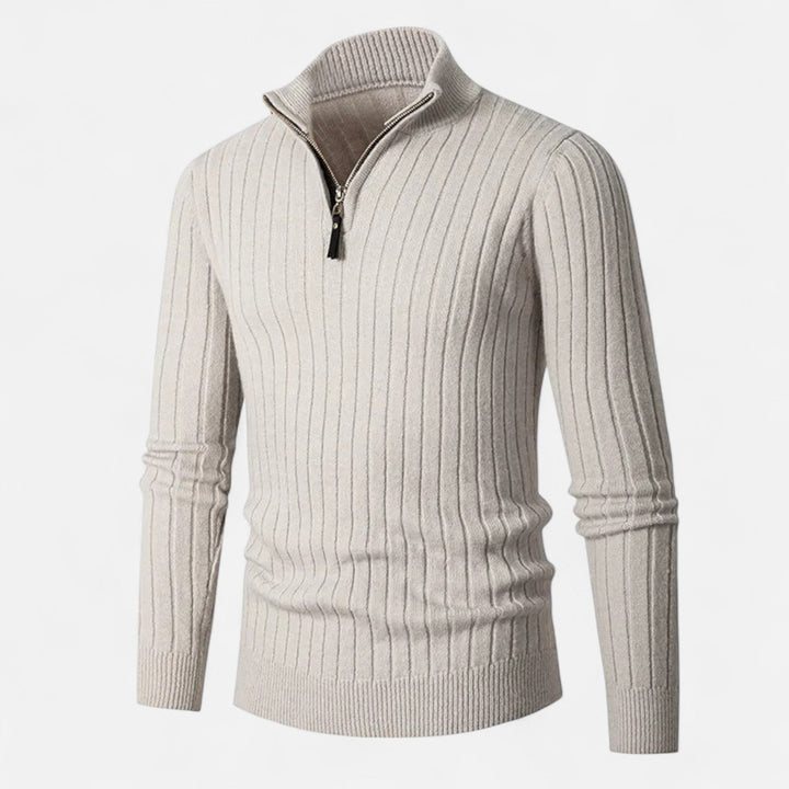 Valmonti | Herrar Heritage Vertikal-Bar Halv-Zip Stickad Tröja