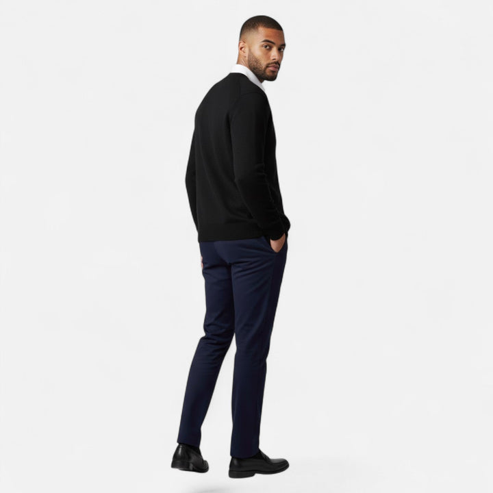 Valmonti | Herrs Loose V-Neck Ullblandad Cardigan