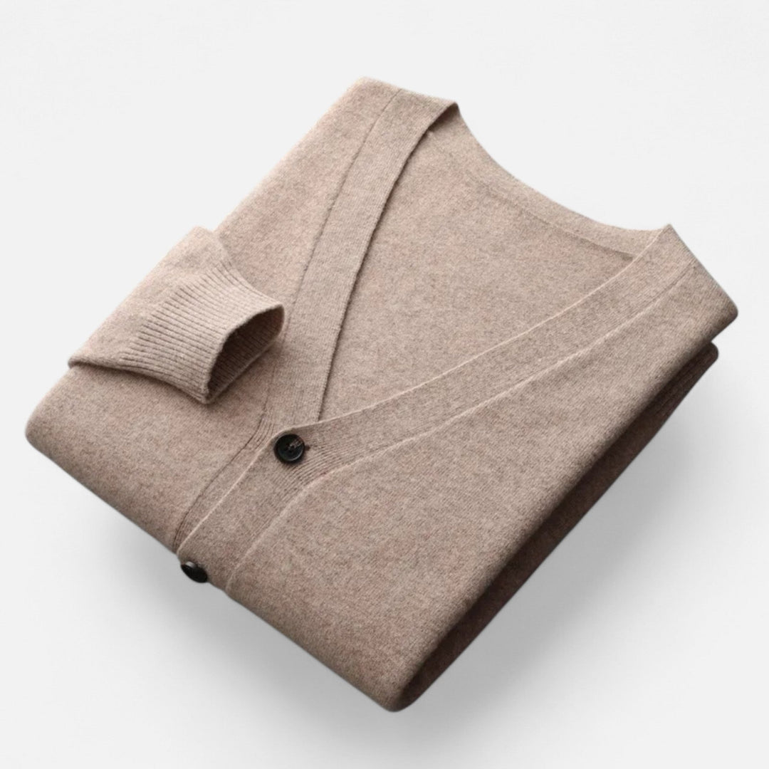 Valmonti | Herrs Loose V-Neck Ullblandad Cardigan
