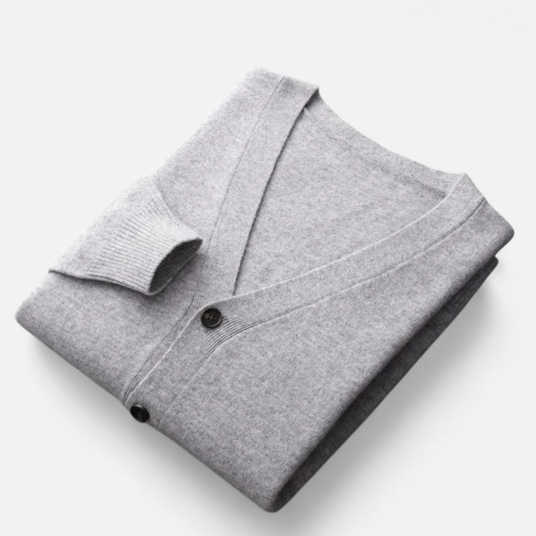 Valmonti | Herrs Loose V-Neck Ullblandad Cardigan