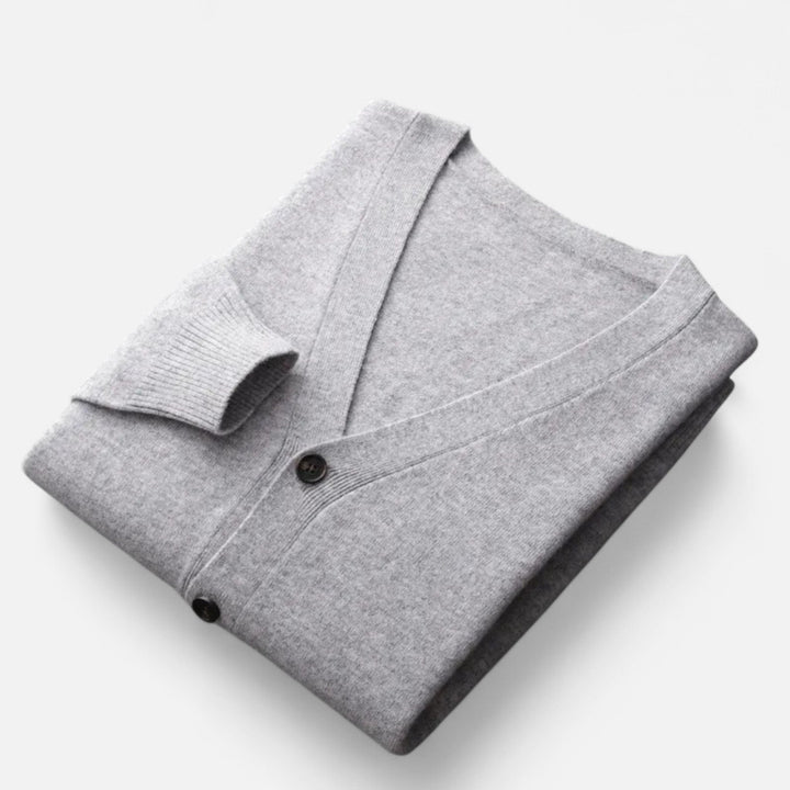 Valmonti | Herrs Loose V-Neck Ullblandad Cardigan