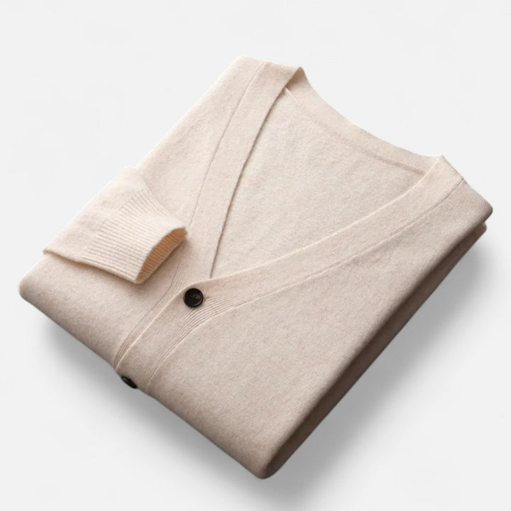 Valmonti | Herrs Loose V-Neck Ullblandad Cardigan