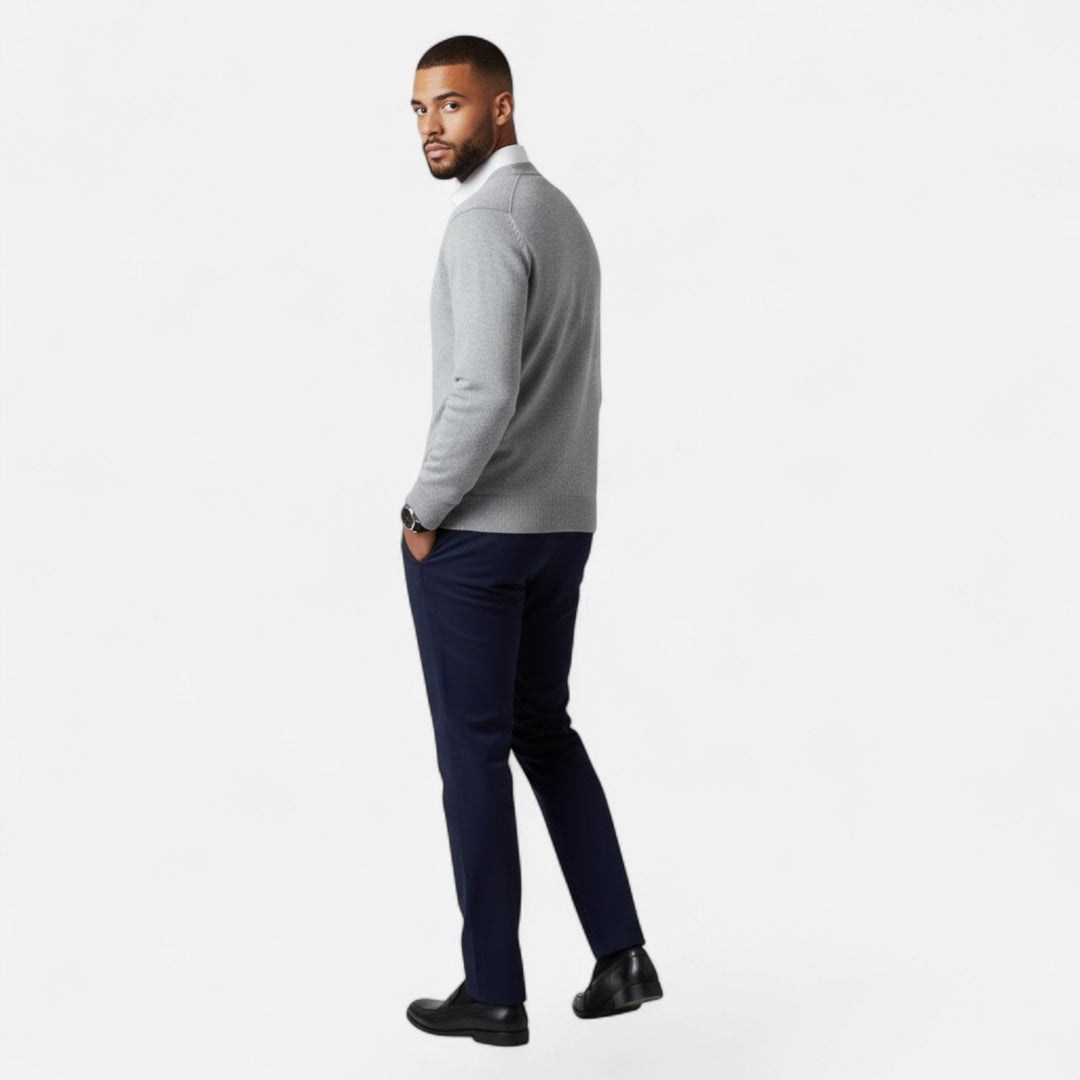 Valmonti | Herrs Loose V-Neck Ullblandad Cardigan