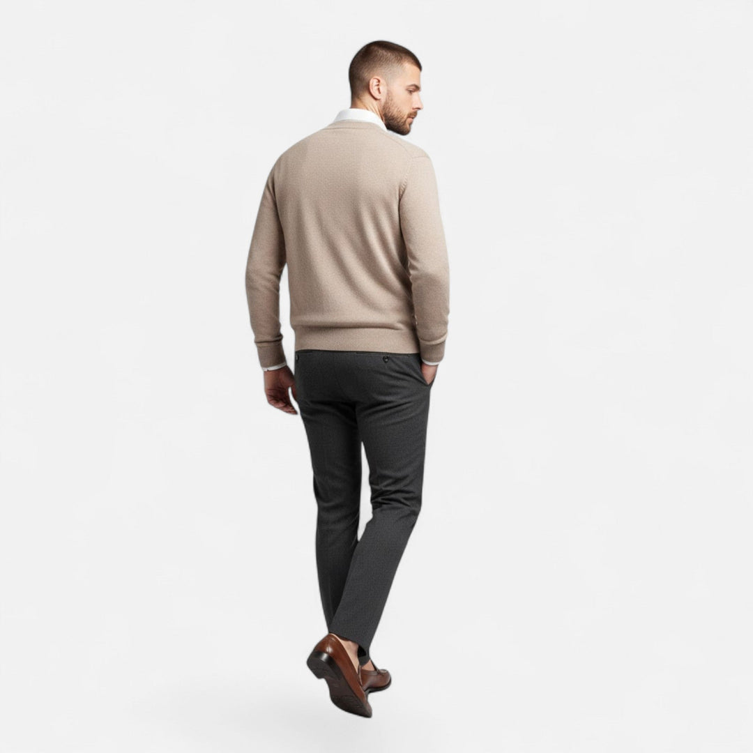 Valmonti | Herrs Loose V-Neck Ullblandad Cardigan
