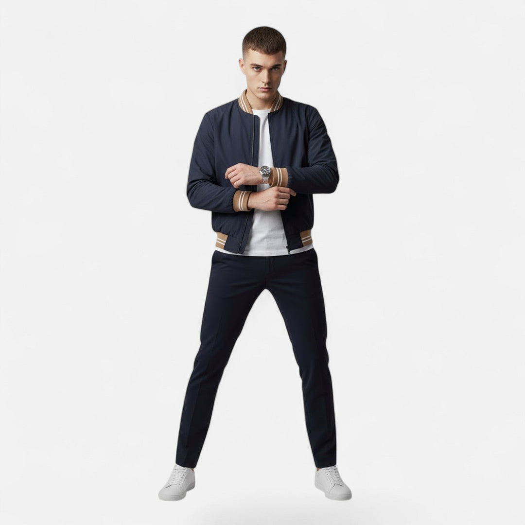 Valmonti | Herrs Stand-Krage Non-Iron Casual Jacka