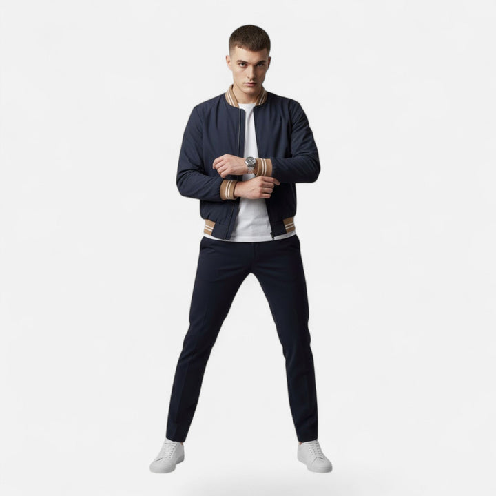 Valmonti | Herrs Stand-Krage Non-Iron Casual Jacka