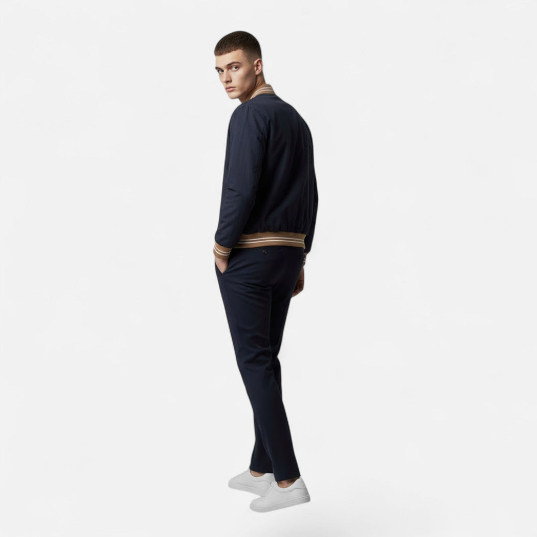 Valmonti | Herrs Stand-Krage Non-Iron Casual Jacka