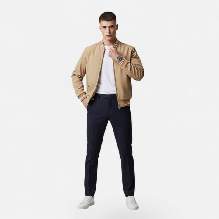 Valmonti | Herrs Stand-Krage Non-Iron Casual Jacka