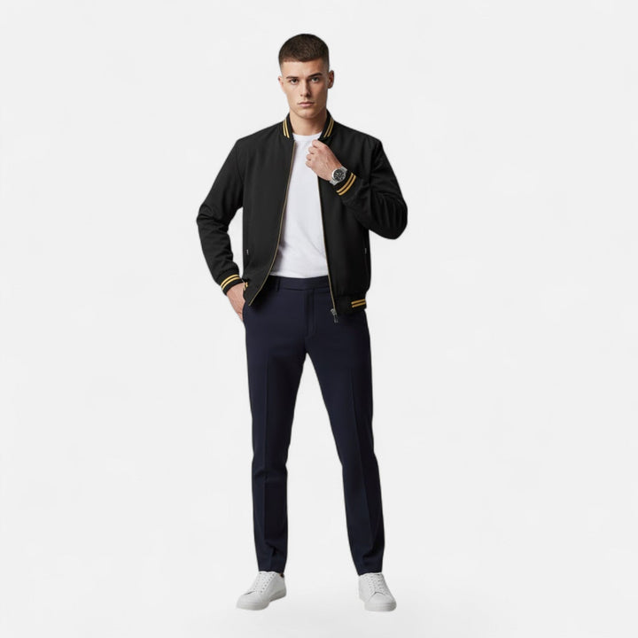 Valmonti | Herrs Stand-Krage Non-Iron Casual Jacka