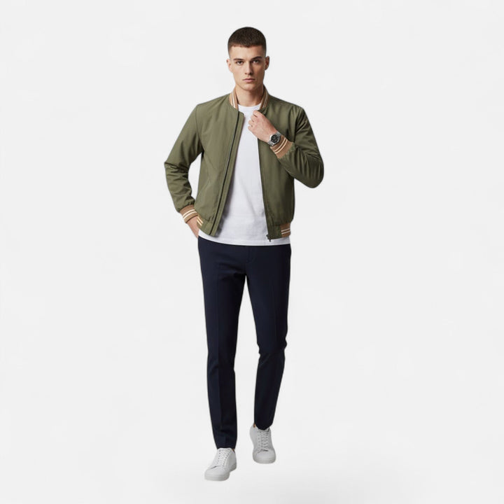 Valmonti | Herrs Stand-Krage Non-Iron Casual Jacka