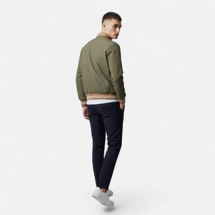 Valmonti | Herrs Stand-Krage Non-Iron Casual Jacka