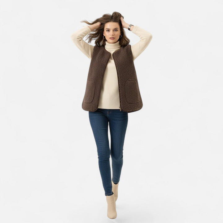 Valmonti | Damens Plysch Cashmere-blandad Väst