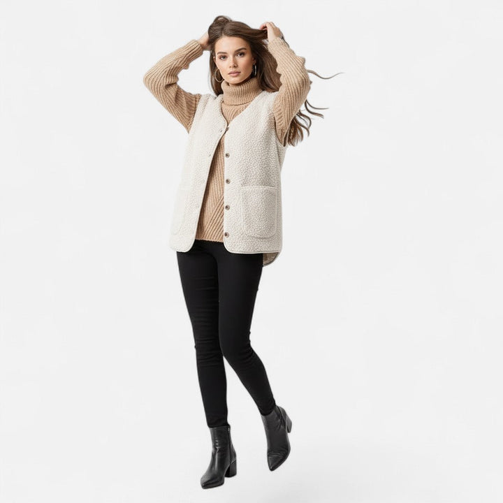 Valmonti | Damens Plysch Cashmere-blandad Väst