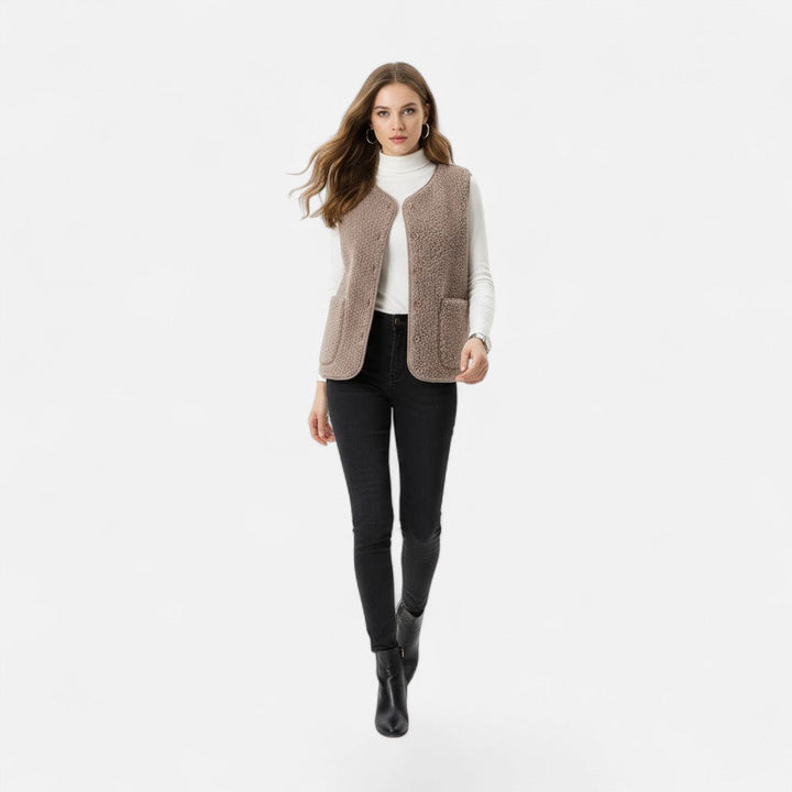 Valmonti | Damens Plysch Cashmere-blandad Väst