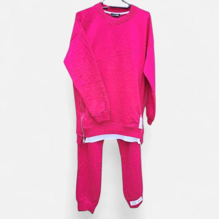 Valmonti | Kvinnors Fina Tvådelade Set med Slits Sweatshirt &amp; Byxor
