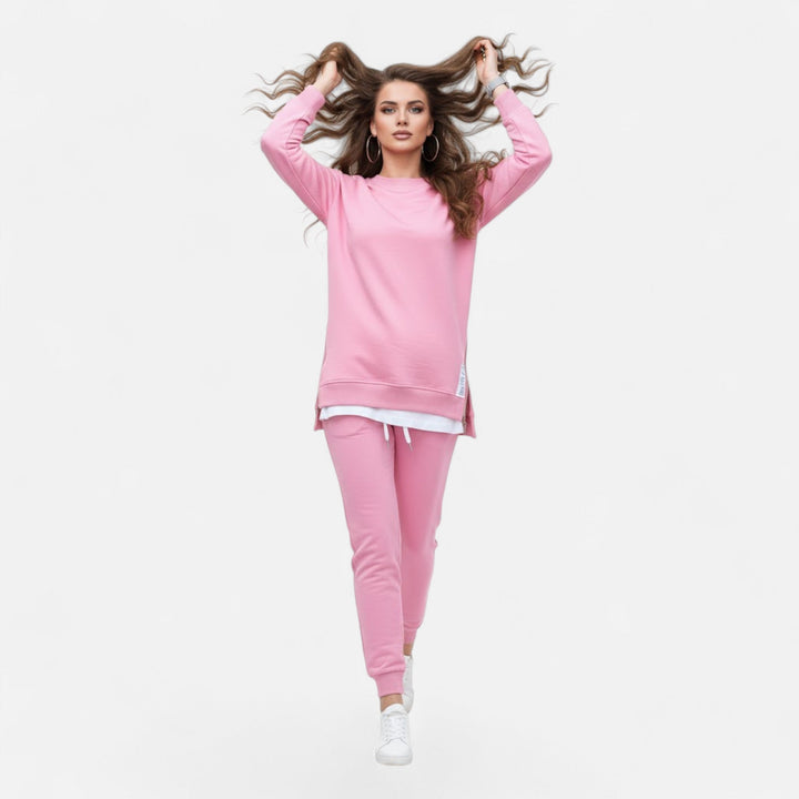 Valmonti | Kvinnors Fina Tvådelade Set med Slits Sweatshirt &amp; Byxor