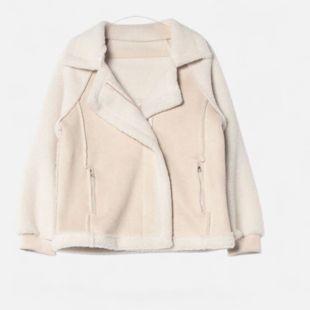 Valmonti | Damkort mocka lamm-velvet moto jacka