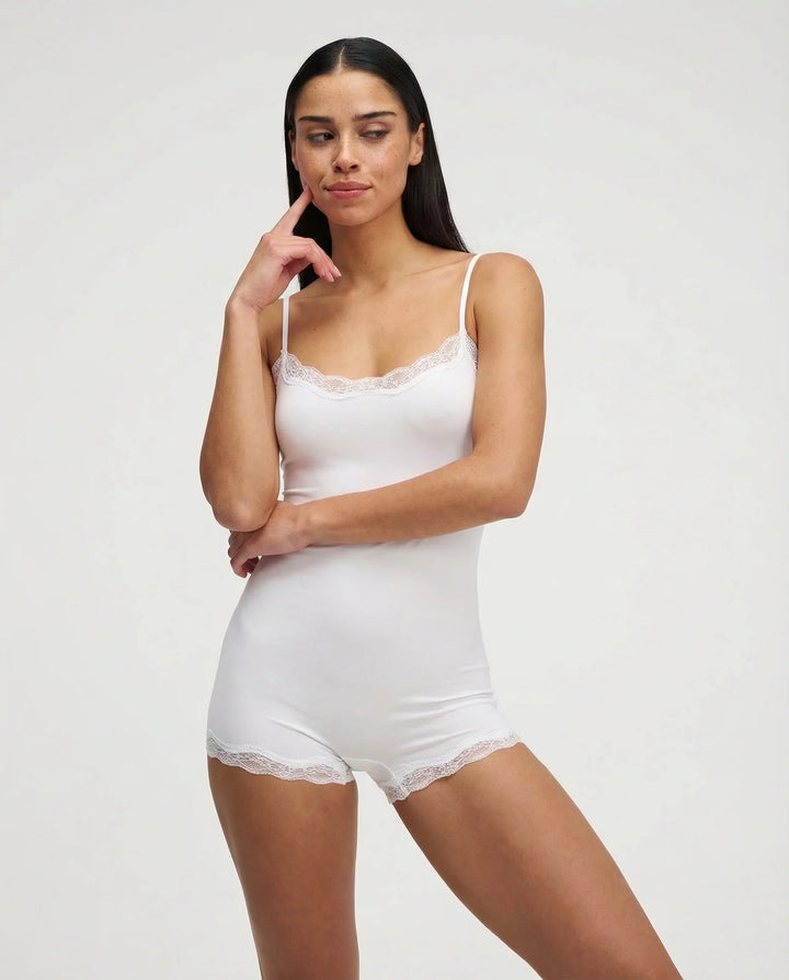 Kvinnors Spetskantad Cami Romper Mjuk Stretch Nattkläder Playsuit