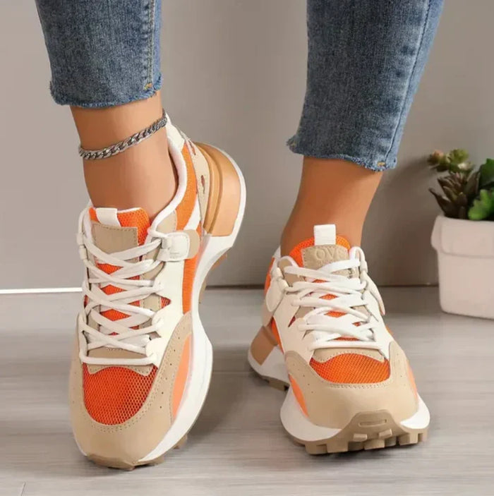 Dam Sneakers med Färgblock och Tjock Sula