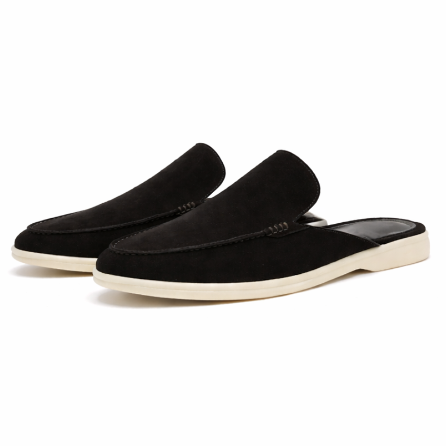 Kvinnors Ryggenlösa Loafers Slip On Mocka Stil Sommar Skor Lätta Bekväma Eleganta Lågskor