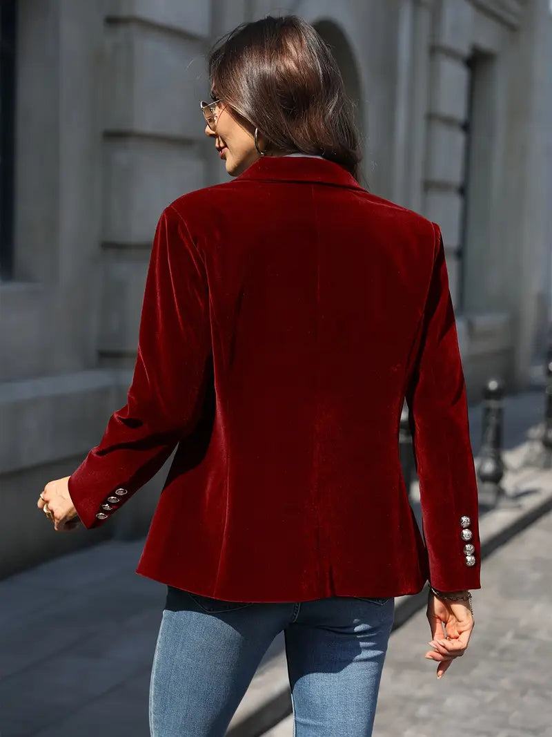 Kvinnors Skräddarsydda En-Knappl Blazer – Klassisk Kontorsjacka för Smart Casual och Festlig Klädsel