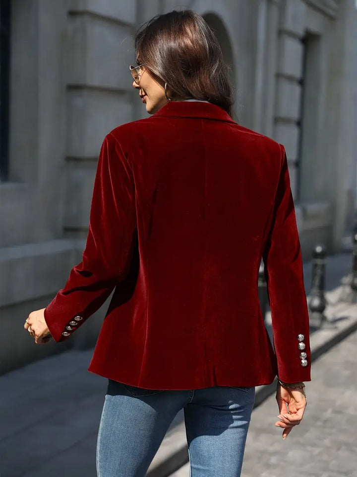 Kvinnors Skräddarsydda En-Knappl Blazer – Klassisk Kontorsjacka för Smart Casual och Festlig Klädsel
