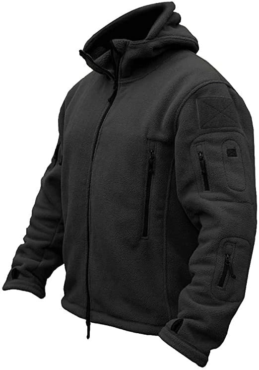 Herrarnas Hooded Fleece-jacka – Varm flerficksutomhuslager för vandring och vardagsbruk