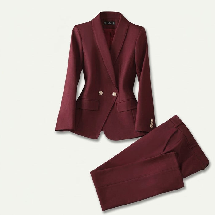 Kvinnors Strukturerad Byxdress – Skräddarsydd Blazer Set för Affärs- och Kvällsbruk