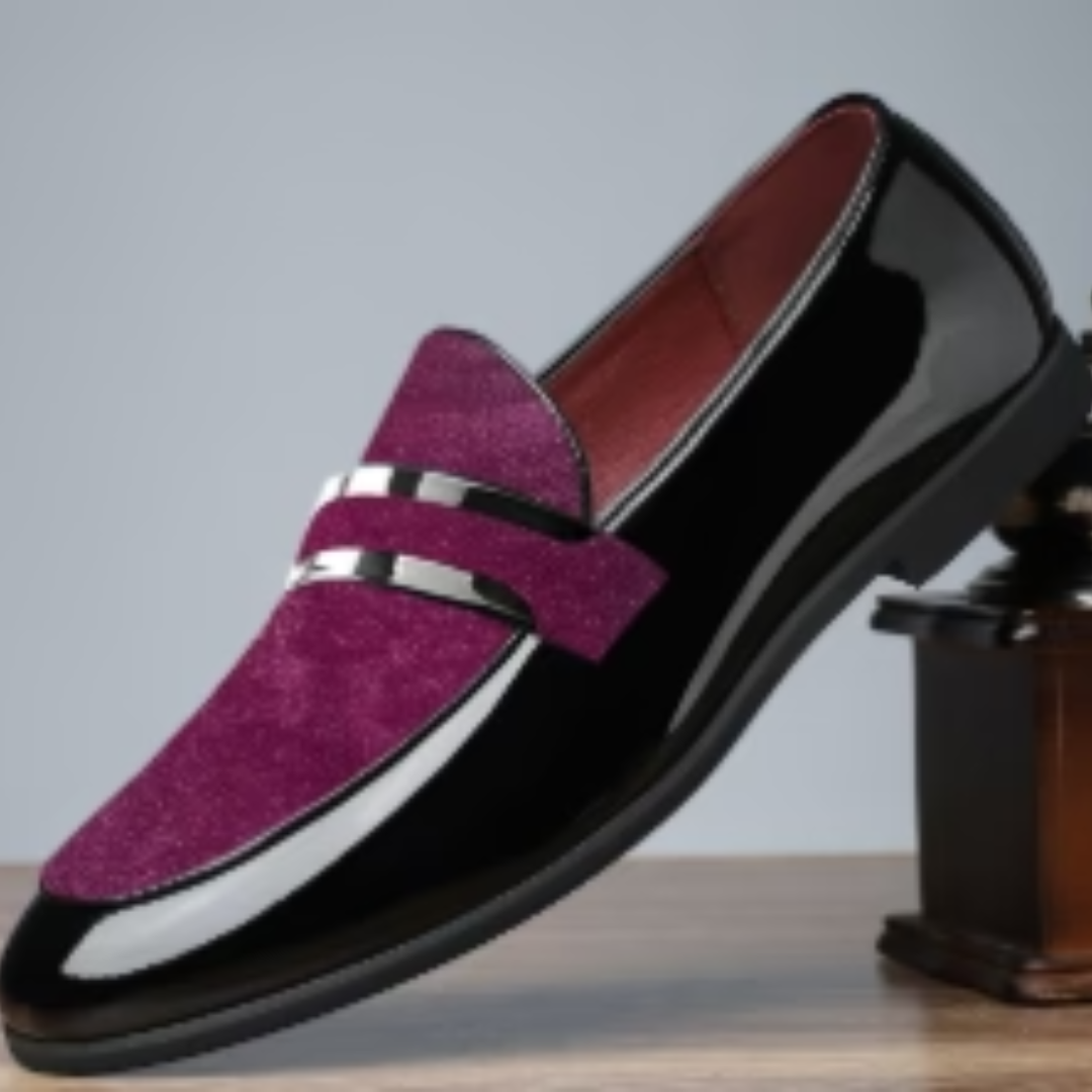 Herrens Slip-On Loafers med Suede Detaljer – Smart Casual Bekvämlighetsskor för Vardagsbruk